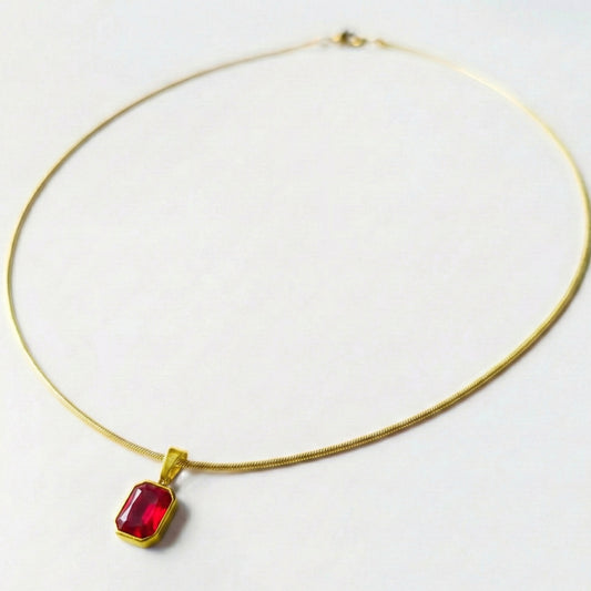 SQUARE GOLDEN RED CRYSTAL
