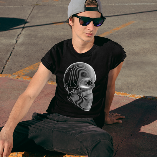 SLICED SKULL BLACK TEE