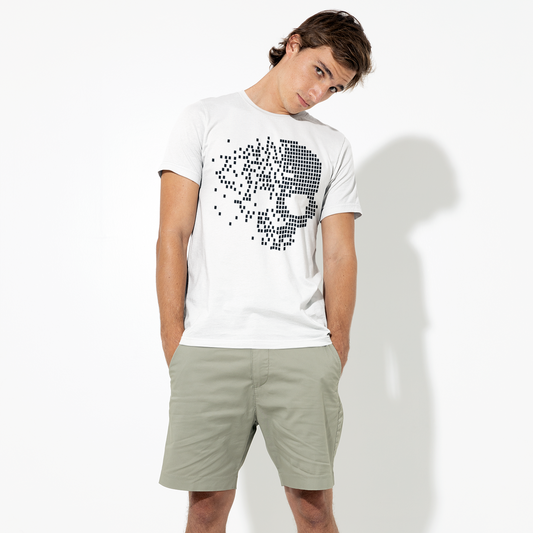 SQUARES SKULL WHITE TEE