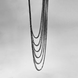 LAYERS DARK STEEL NECKLACE